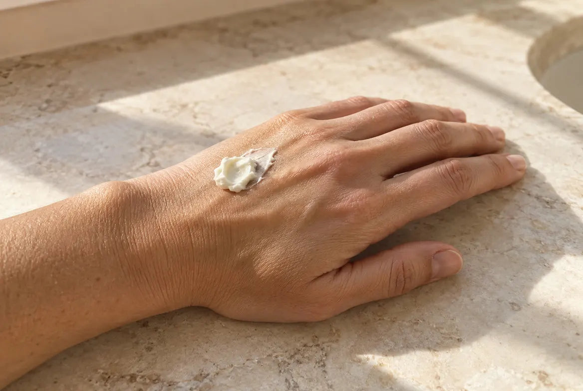 A small amount of Whipped Tallow on the back of a hand